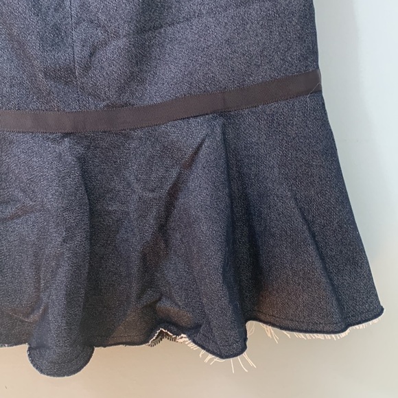 Trina Turk LA | Mermaid Lace Flared Peplum Ruffle Denim Fully Lined Midi Skirt 4 - Picture 6 of 16